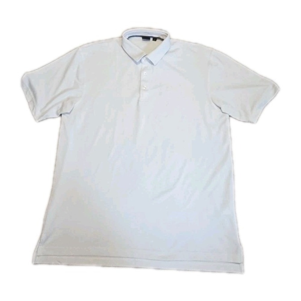 Dunning GOLF Polo Shirt Men 2XL SOLID White Golf Short Sleeve LOGO
